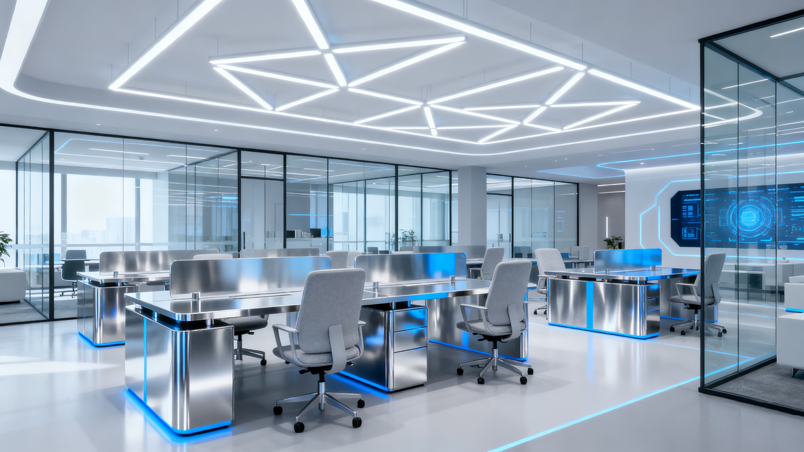 科技風(fēng)辦公室裝修:賦能企業(yè)未來的智能空間